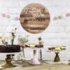Personalised bridal shower wedding round wooden wall sign plaque