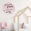 kids Personalised wall decor name welcome announcement quote round wooden wall sign plaque